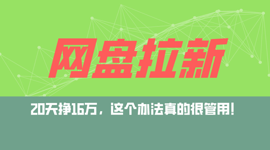 （12294期）网盘拉新+私域运营玩法，零基础入门，小白可操作，当天见效，日入5000+-占领资源网