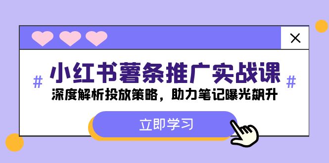 小红书-薯条推广实战课：深度解析投放策略，助力笔记曝光飙升-占领资源网