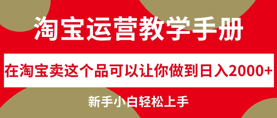 （12351期）淘宝运营教学手册，在淘宝卖这个品可以让你做到日入2000+，新手小白轻…-占领资源网