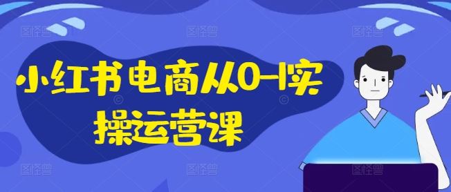 小红书电商从0-1实操运营课，小红书手机实操小红书/IP和私域课/小红书电商电脑实操板块等-占领资源网