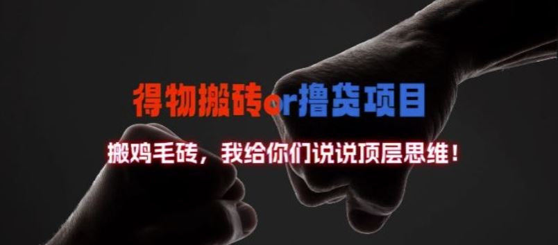 得物搬砖撸货项目?掰下数据，我给你们说说顶层思维【揭秘】-占领资源网
