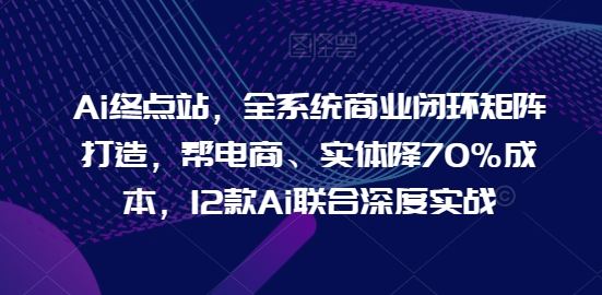 Ai终点站，全系统商业闭环矩阵打造，帮电商、实体降70%成本，12款Ai联合深度实战【0906更新】-占领资源网