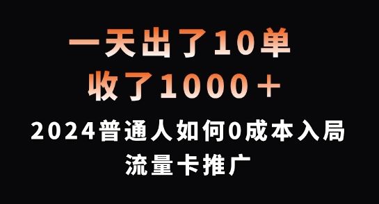 一天出了10单，收了1000+，2024普通人如何0成本入局流量卡推广【揭秘】-占领资源网