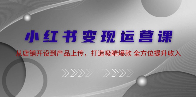 （12520期）小红书变现运营课：从店铺开设到产品上传，打造吸睛爆款 全方位提升收入-占领资源网