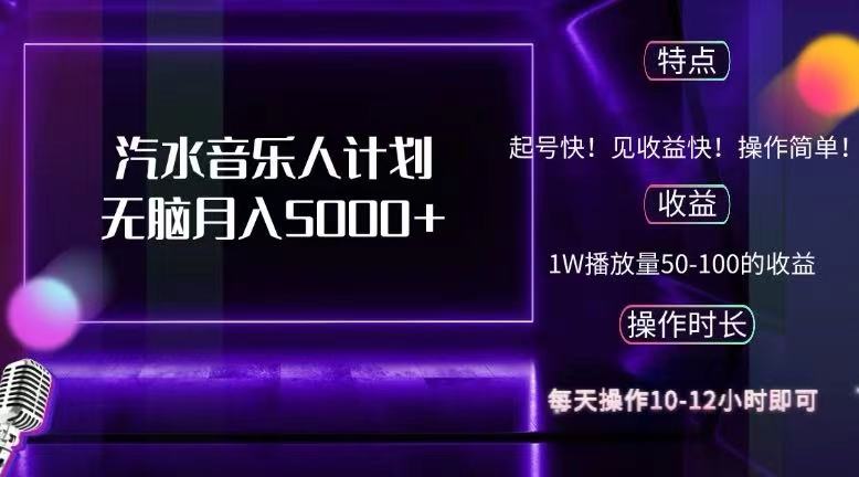 （12429期）抖音汽水音乐人计划无脑月入5000+-占领资源网