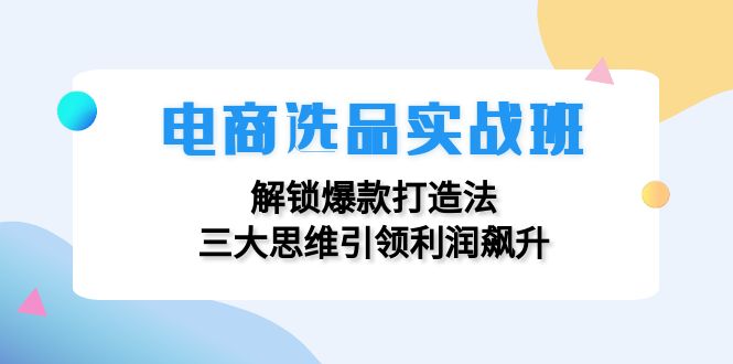 （12398期）电商选品实战班：解锁爆款打造法，三大思维引领利润飙升-占领资源网