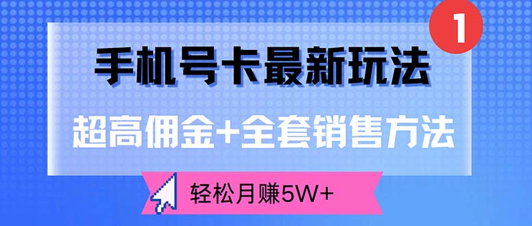 （12375期）手机号卡最新玩法，超高佣金+全套销售方法，轻松月赚5W+-占领资源网