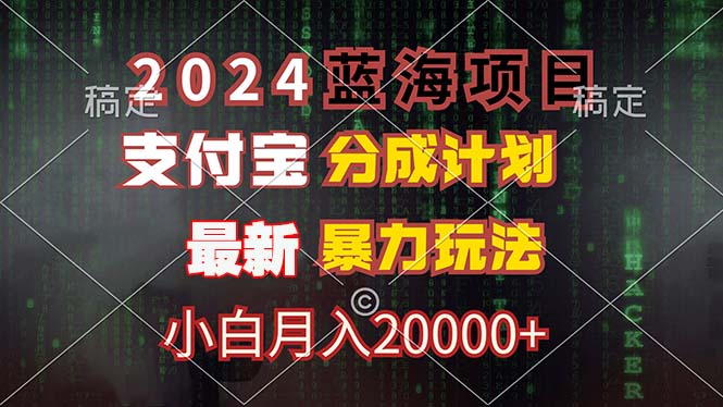 （12339期）2024蓝海项目，支付宝分成计划，暴力玩法，刷爆播放量，小白月入20000+-占领资源网