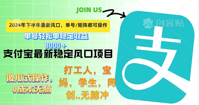 （12563期）下半年最新风口项目，支付宝最稳定玩法，0成本无脑操作，最快当天提现…-占领资源网