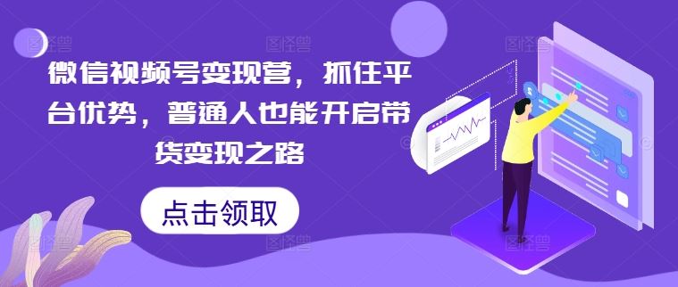 微信视频号变现营，抓住平台优势，普通人也能开启带货变现之路-占领资源网