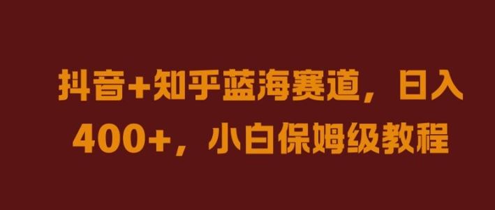 抖音+知乎蓝海赛道，日入几张，小白保姆级教程【揭秘】-占领资源网