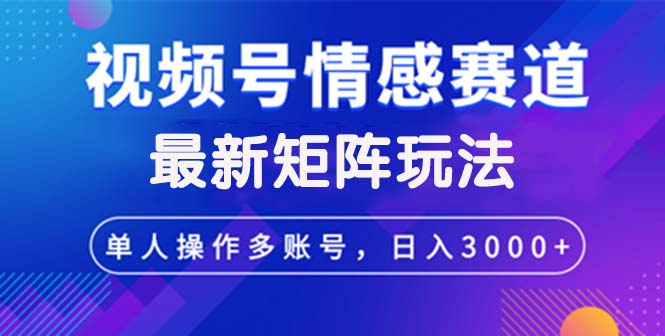 （12609期）视频号创作者分成情感赛道最新矩阵玩法日入3000+-占领资源网