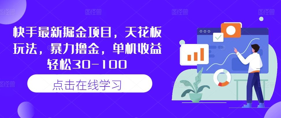 快手最新掘金项目，天花板玩法，暴力撸金，单机收益轻松30-100-占领资源网