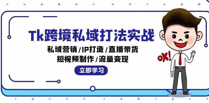 Tk跨境私域打法实战：私域营销/IP打造/直播带货/短视频制作/流量变现-占领资源网
