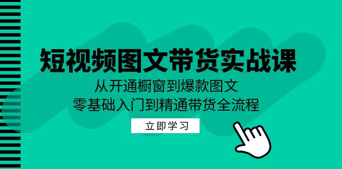（12655期）短视频图文带货实战课：从开通橱窗到爆款图文，零基础入门到精通带货-占领资源网