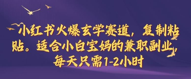 小红书火爆玄学赛道，复制粘贴，适合小白宝妈的兼职副业，每天只需1-2小时【揭秘】-占领资源网