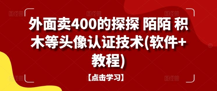 外面卖400的探探 陌陌 积木等头像认证技术(软件+教程)-占领资源网