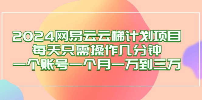 （12675期）2024网易云梯计划项目，每天只需操作几分钟 一个账号一个月一万到三万-占领资源网