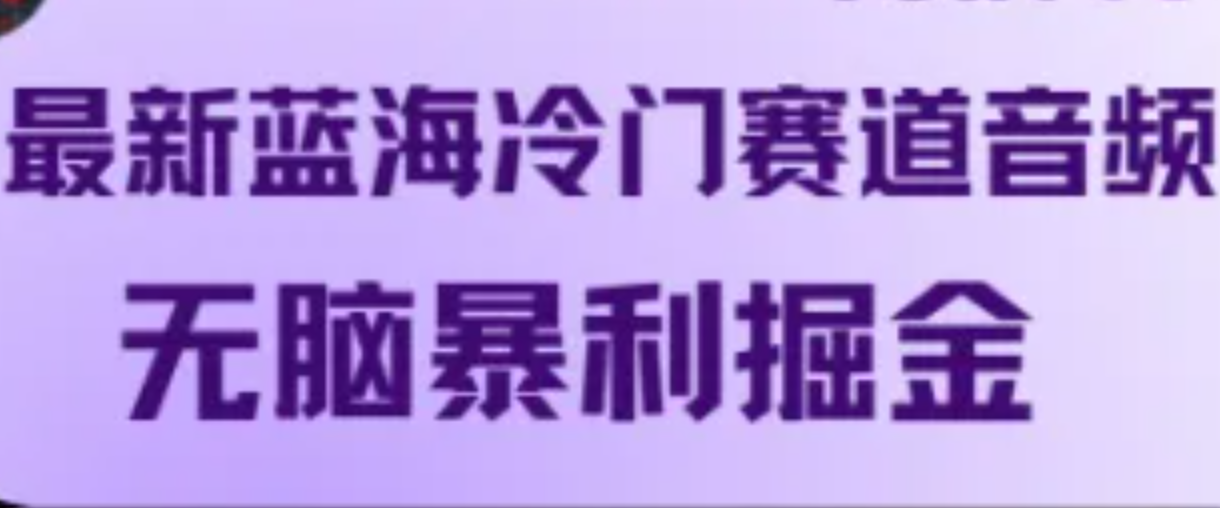 最新蓝海冷门赛道音频，无脑暴利掘金-占领资源网