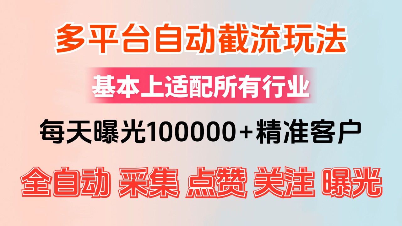 （12709期）小红书抖音视频号最新截流获客系统，全自动引流精准客户【日曝光10000+…-占领资源网