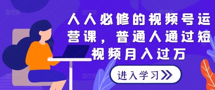 人人必修的视频号运营课，普通人通过短视频月入过万-占领资源网
