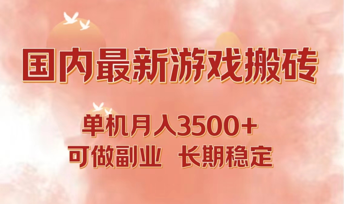 （12775期）国内最新游戏打金搬砖，单机月入3500+可做副业 长期稳定-占领资源网