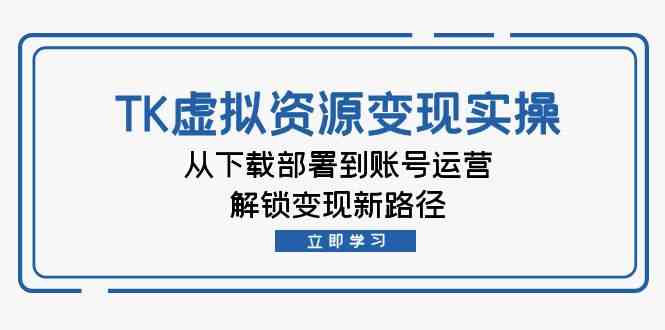 TK虚拟资源变现实操：从下载部署到账号运营，解锁变现新路径-占领资源网