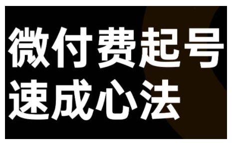 微付费起号速成课，视频号直播+抖音直播，微付费起号速成心法-占领资源网