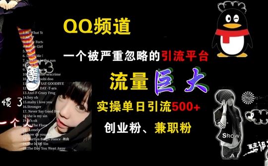 QQ频道，一个被严重忽略的引流平台，流量巨大 实操单日引流500+创业粉兼职粉【揭秘】-占领资源网