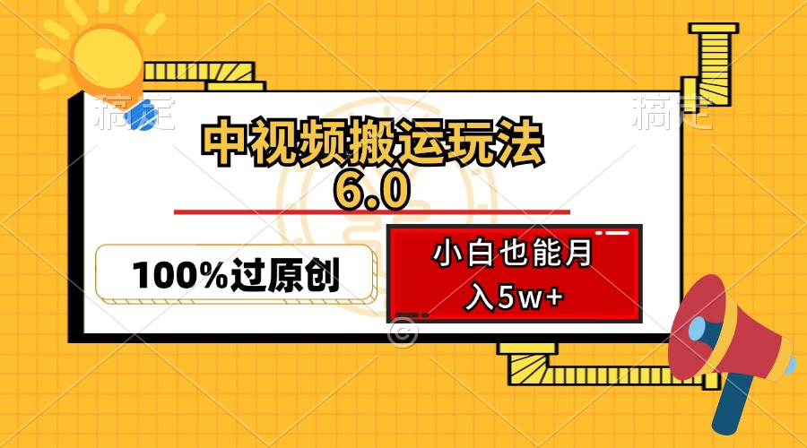 （12838期）中视频搬运玩法6.0，利用软件双重去重，100%过原创，小白也能月入5w+-占领资源网