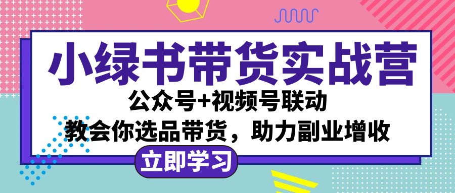 （12848期）小绿书AI带货实战营：公众号+视频号联动，教会你选品带货，助力副业增收-占领资源网