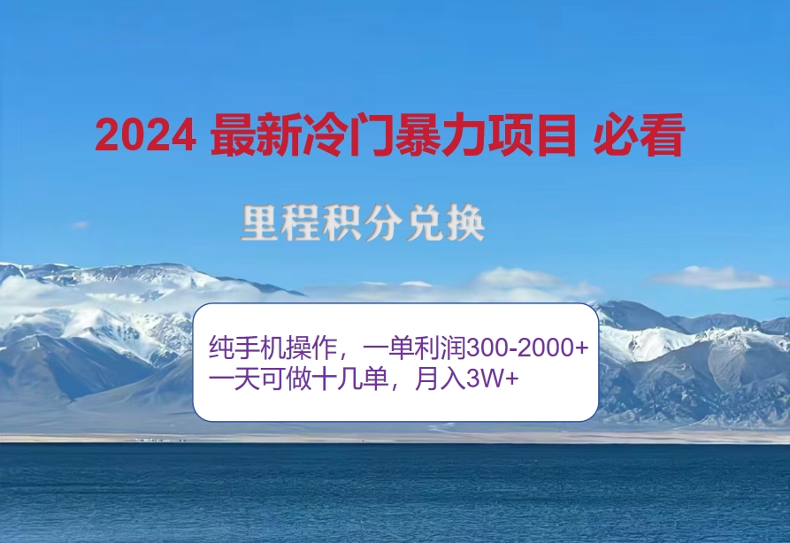 （12856期）2024惊爆冷门暴利！出行高峰来袭，里程积分，高爆发期，一单300+—2000…-占领资源网