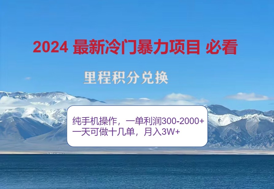 2024惊爆冷门暴利，里程积分最新玩法，高爆发期，一单300+—2000+-占领资源网