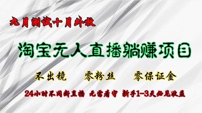 （12862期）淘宝无人直播最新玩法，九月测试十月外放，不出镜零粉丝零保证金，24小…-占领资源网