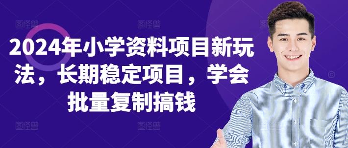 2024年小学资料项目新玩法，长期稳定项目，学会批量复制搞钱-占领资源网