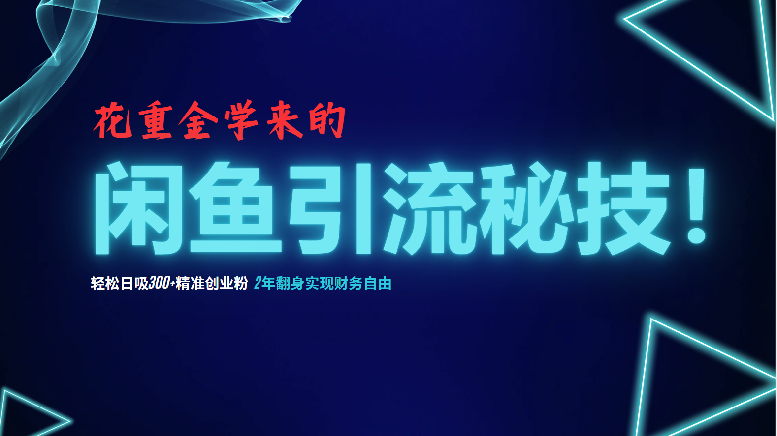 （12887期）花重金学来的闲鱼引流秘技！轻松日吸300+精准创业粉，每天躺赚5000+，2…-占领资源网