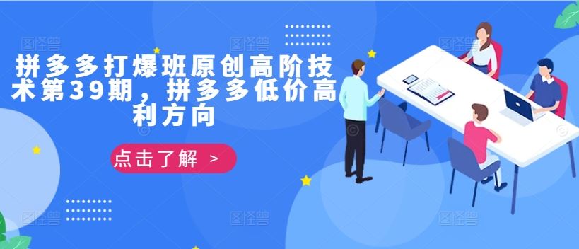 拼多多打爆班原创高阶技术第39期，拼多多低价高利方向-占领资源网