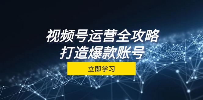 视频号运营全攻略，从定位到成交一站式学习，视频号核心秘诀，打造爆款账号-占领资源网