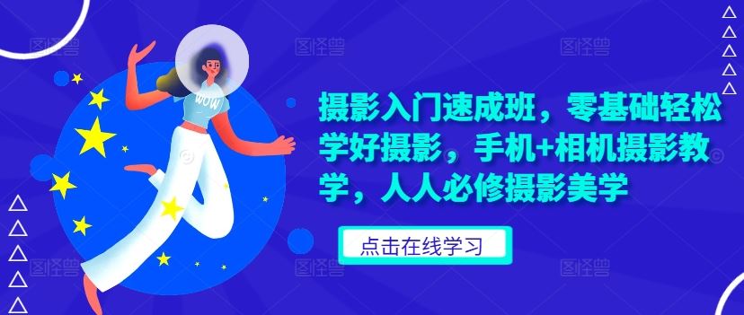 摄影入门速成班，零基础轻松学好摄影，手机+相机摄影教学，人人必修摄影美学-占领资源网