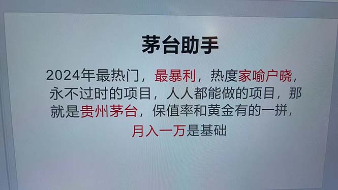 （12990期）魔法贵州茅台代理，永不淘汰的项目，抛开传统玩法，使用科技，命中率极…-占领资源网