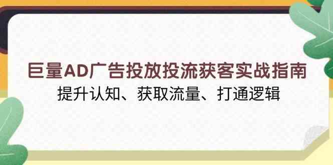 巨量AD广告投放投流获客实战指南，提升认知、获取流量、打通逻辑-占领资源网