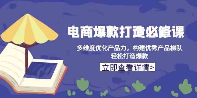 电商爆款打造必修课：多维度优化产品力，构建优秀产品梯队，轻松打造爆款-占领资源网