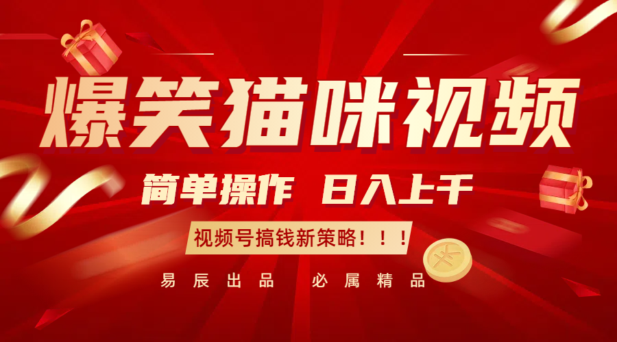 爆笑猫咪视频：简单操作，日入过千，视频号搞钱新策略！-占领资源网