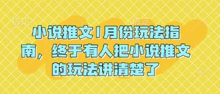 小说推文1月份玩法指南，终于有人把小说推文的玩法讲清楚了!-占领资源网