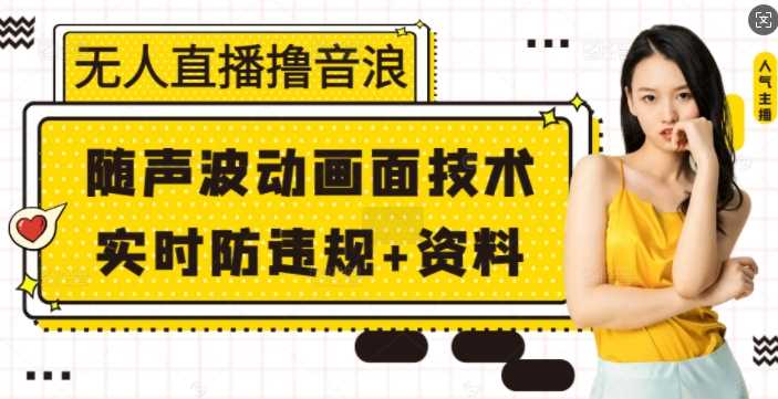 无人直播撸音浪+随声波动画面技术+实时防违规+资料【揭秘】-占领资源网
