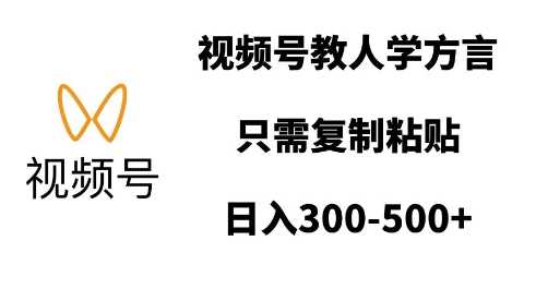视频号教人学方言，只需复制粘贴，日入多张-占领资源网