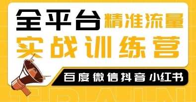 全平台精准流量实战训练营，百度微信抖音小红书SEO引流教程-占领资源网