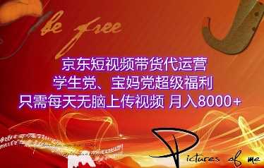 京东短视频带货代运营，学生党、宝妈党超级福利，只需每天无脑上传视频，月入8000+【仅揭秘】-占领资源网