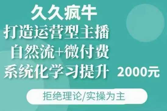 久久疯牛·自然流+微付费(12月23更新)打造运营型主播，包11月+12月-占领资源网