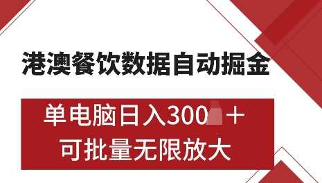 港澳数据全自动掘金，单电脑日入5张，可矩阵批量无限操作【揭秘】-占领资源网